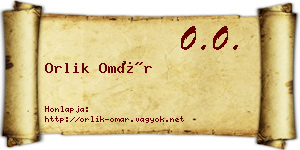 Orlik Omár névjegykártya
